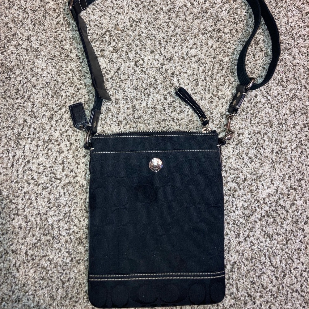 Black coach cross body bag